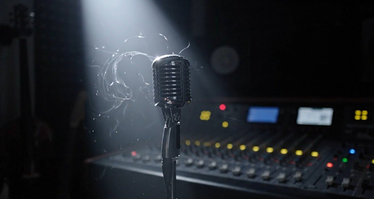 Studio Microphone and Shadows
